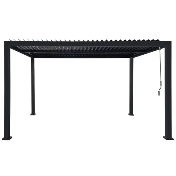 HAVEPergola 3x4m justerbart lameltag ANTRACIT terrasse ALUMINIUM
