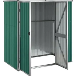 Haveredskabsskur i galvaniseret stål - Opbevaring til haveredskaber | Størrelse: 161x89x161 cm | Farve: Grøn