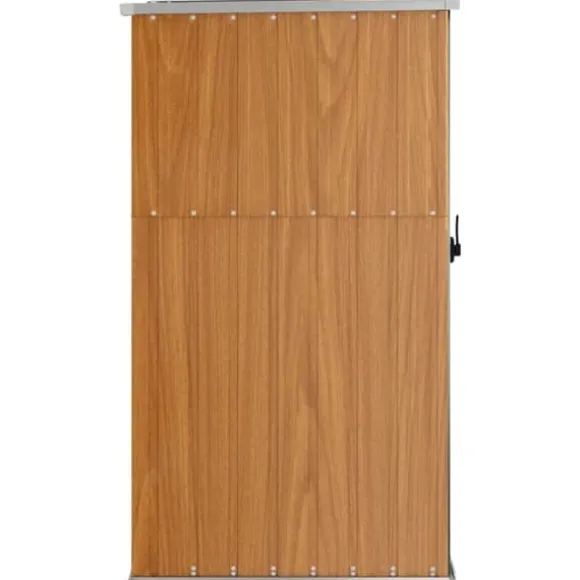 Haveredskabsskur i galvaniseret stål - Opbevaring til haven | Størrelse: 88x89x161 cm | Farve: Brun