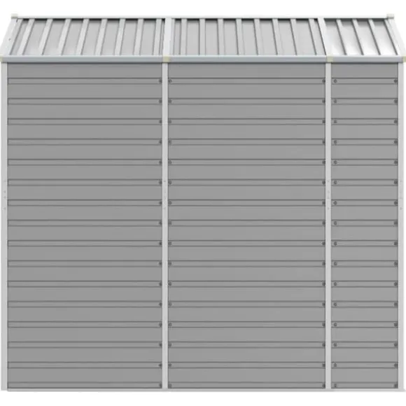 Haveskur i galvaniseret stål - Multifunktionel opbevaring | Størrelse: 191x215x198 cm | Farve: Lysegrå