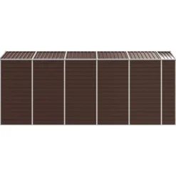Haveskur i galvaniseret stål - Robust opbevaringsløsning | Farve: Brun | Størrelse: 191x470x198 cm