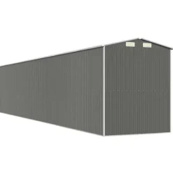 Haveskur i galvaniseret stål - Rummelig opbevaringsløsning | Farve: Lysegrå | Størrelse: 192x102x223 cm