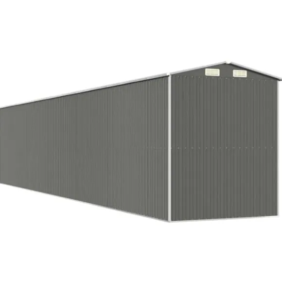 Haveskur i galvaniseret stål - Rummelig opbevaringsløsning | Farve: Lysegrå | Størrelse: 192x102x223 cm