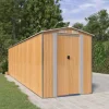 Haveskur i galvaniseret stål - Rummelig opbevaring | Farve: Lysebrun | Størrelse: 192x772x223 cm