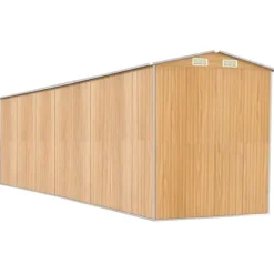 Haveskur i galvaniseret stål - Rummelig opbevaring | Farve: Lysebrun | Størrelse: 192x772x223 cm