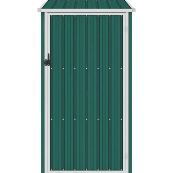 Haveskur i galvaniseret stål - Opbevaringsskur | Farve: Grøn | Størrelse: 87x98x159 cm