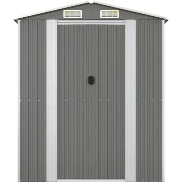 Haveskur i galvaniseret stål - Rummelig opbevaring | Farve: Lysegrå | Størrelse: 192x108x223 cm