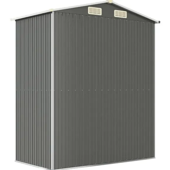 Haveskur i galvaniseret stål - Rummelig opbevaring | Farve: Lysegrå | Størrelse: 192x108x223 cm