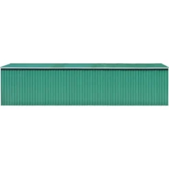 Haveskur i galvaniseret stål - Opbevaring af havemøbler | Farve: Grøn | Størrelse: 257x779x181 cm