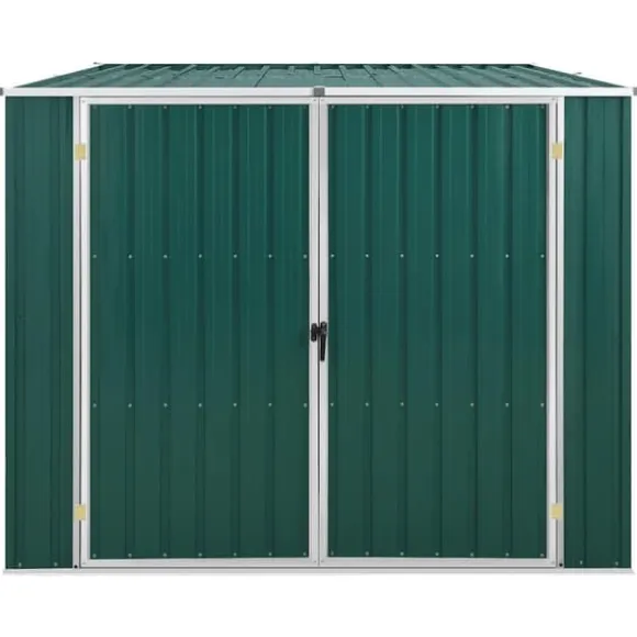 Haveskur i galvaniseret stål til opbevaring | L: 195 cm | B: 198 cm | H: 159 cm | Farve: Grøn