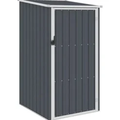 Haveskur i galvaniseret stål - Vejrbestandigt og holdbart | Størrelse: 87x98x159 cm | Farve: Antracitgrå