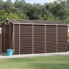 Haveskur i galvaniseret stål - Praktisk og robust opbevaring | Farve: Brun | Størrelse: 191x385x198 cm