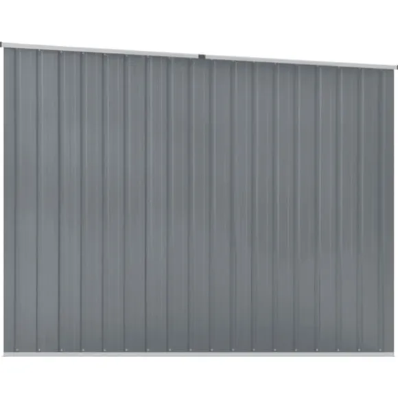 Haveskur i galvaniseret stål - Opbevaringsskab til haven | Størrelse: 195x198x159 cm | Farve: Grå
