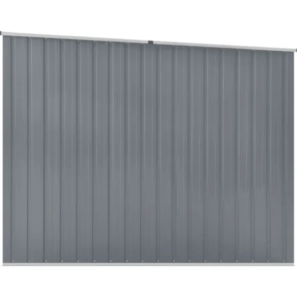 Haveskur i galvaniseret stål - Opbevaringsskab til haven | Størrelse: 195x198x159 cm | Farve: Grå