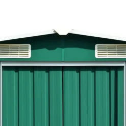 Haveskur i galvaniseret stål - Holdbart opbevaringshus | Størrelse: 257x990x181 cm | Farve: Grøn