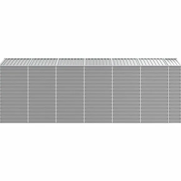 Haveskur i galvaniseret stål - Multifunktionel opbevaring | Farve: Lysegrå | Størrelse: 191x555x198 cm