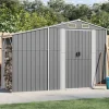 Haveskur i galvaniseret stål - Multiskur til værktøjer | Størrelse: 277x93x179 cm | Farve: Grå