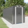 Haveskur i galvaniseret stål - Rummelig opbevaring | Farve: Lysegrå | Størrelse: 192x606x223 cm