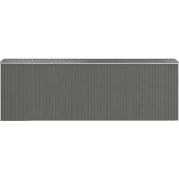 Haveskur i galvaniseret stål - Rummelig opbevaring | Farve: Lysegrå | Størrelse: 192x606x223 cm