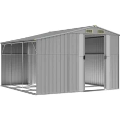Haveskur i galvaniseret stål - Robust opbevaring | Farve: Grå | Størrelse: 277x279x179 cm