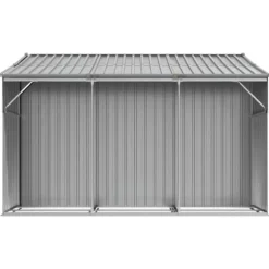 Haveskur i galvaniseret stål - Robust opbevaring | Farve: Grå | Størrelse: 277x279x179 cm