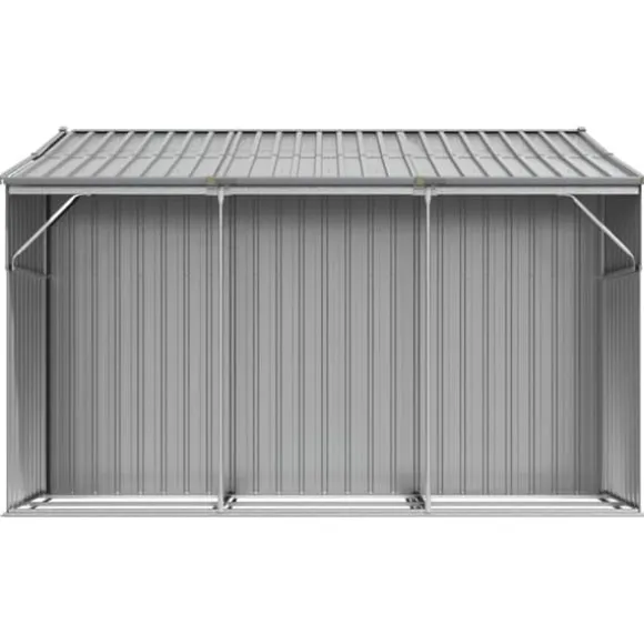 Haveskur i galvaniseret stål - Robust opbevaring | Farve: Grå | Størrelse: 277x279x179 cm