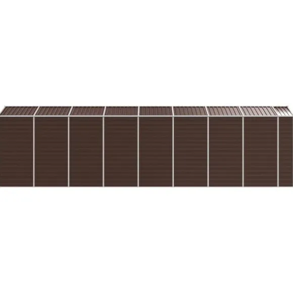 Haveskur i galvaniseret stål - Multifunktionel opbevaring | Størrelse: 191x725x198 cm | Farve: Brun