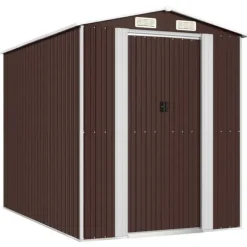 Haveskur i galvaniseret stål - Rummelig opbevaringsløsning | Farve: Mørkebrun | Størrelse: 192x274x223 cm