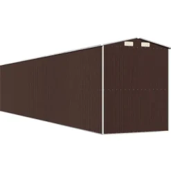 Haveskur i galvaniseret stål - Rummelig opbevaringsløsning | Farve: Mørkebrun | Størrelse: 192x102x223 cm
