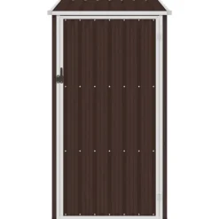 Haveskur i galvaniseret stål - Holdbart opbevaringsskur | Farve: Brun | Størrelse: 87x98x159 cm