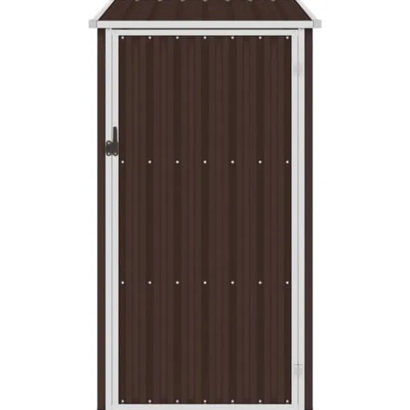 Haveskur i galvaniseret stål - Holdbart opbevaringsskur | Farve: Brun | Størrelse: 87x98x159 cm