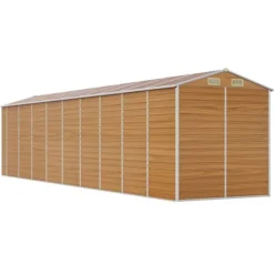 Haveskur i galvaniseret stål - Opbevaringsløsning | Størrelse: 191x810x198 cm | Farve: Lysebrun