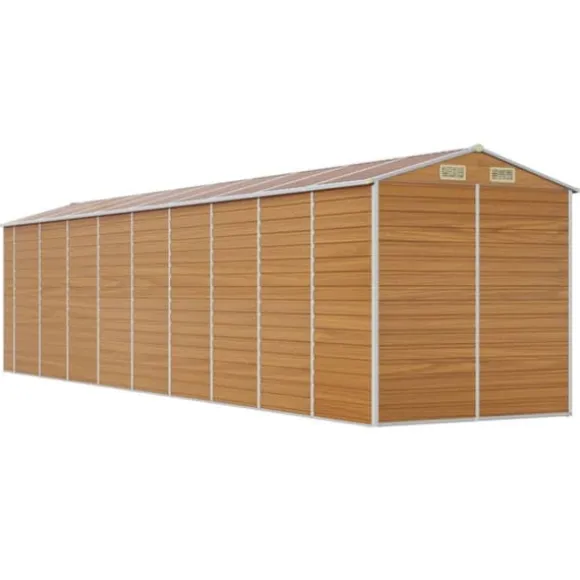 Haveskur i galvaniseret stål - Opbevaringsløsning | Størrelse: 191x810x198 cm | Farve: Lysebrun