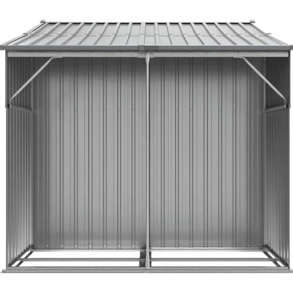 Haveskur i galvaniseret stål - Udendørs opbevaringsløsning | Størrelse: 277x192,5x179 cm | Farve: Grå