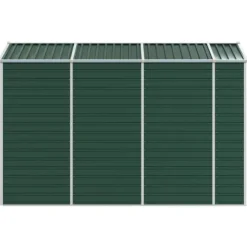 Haveskur i galvaniseret stål - Multifunktionel opbevaring | Farve: Grøn | Størrelse: 191x300x198 cm