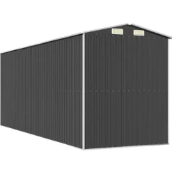 Haveskur i galvaniseret stål - Rummelig opbevaring | Farve: Antracitgrå | Størrelse: 192x523x223 cm