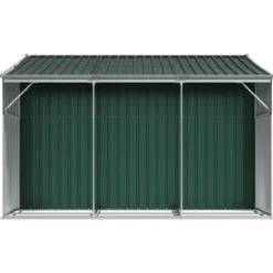 Haveskur i galvaniseret stål - Opbevaringsskur til haveværktøj | Farve: Grøn | Størrelse: 277x279x179 cm