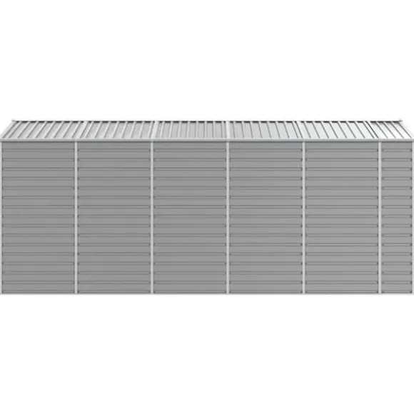 Haveskur i galvaniseret stål - Multifunktionelt opbevaringsskur | Farve: Lysegrå | Størrelse: 191x470x198 cm