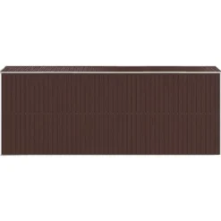 Haveskur i galvaniseret stål - Rummeligt og holdbart | Størrelse: 192x523x223 cm | Farve: Mørkebrun