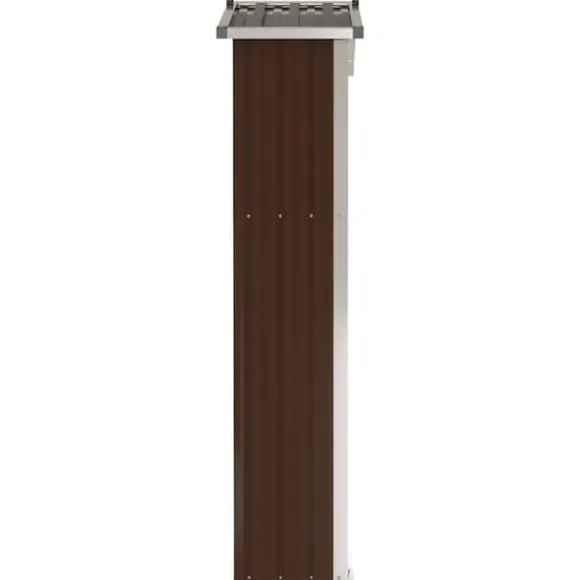 Haveskur i galvaniseret stål - Opbevaringshus | Størrelse: 116x45x175 cm | Farve: Brun