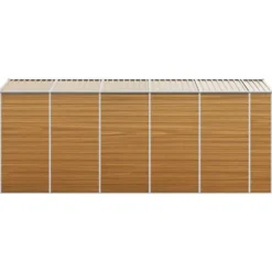 Haveskur i galvaniseret stål - Opbevaring med ventilation | Farve: Lysebrun | Størrelse: 191x470x198 cm