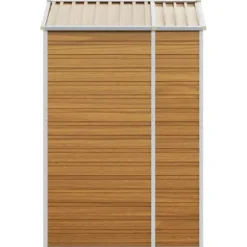 Haveskur i galvaniseret stål - Opbevaringsløsning | Farve: Lysebrun | Størrelse: 191x130x198 cm