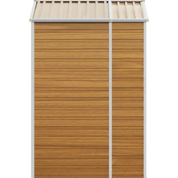 Haveskur i galvaniseret stål - Opbevaringsløsning | Farve: Lysebrun | Størrelse: 191x130x198 cm