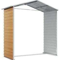 Haveskur i galvaniseret stål - Opbevaringsløsning | Farve: Lysebrun | Størrelse: 191x130x198 cm