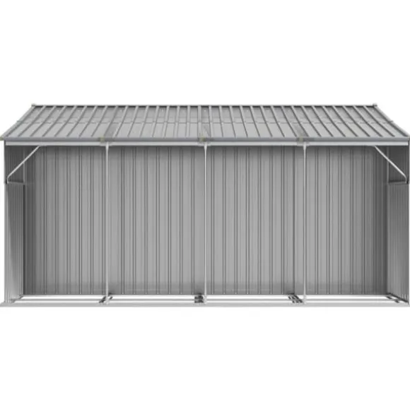 Haveskur i galvaniseret stål - Opbevaring til værktøj | Farve: Grå | Størrelse: 277x365,5x179 cm