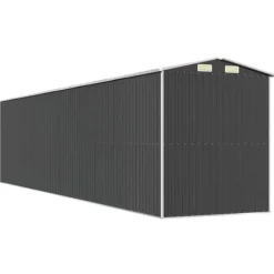 Haveskur i galvaniseret stål - Rummelig udendørs opbevaringsløsning | Størrelse: 192x85x223 cm | Farve: Antracitgrå