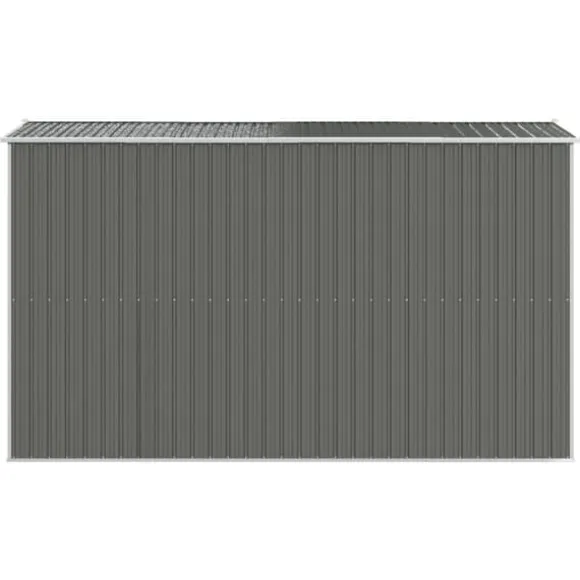 Haveskur i galvaniseret stål - Rummelig opbevaringsløsning | Farve: Lysegrå | Størrelse: 192x357x223 cm