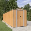 Haveskur i galvaniseret stål til opbevaring | Størrelse: 192x85.5x223 cm | Farve: Lysebrun