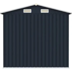 Haveskur i galvaniseret stål - Holdbart opbevaringshus | Farve: Antracitgrå | Størrelse: 205x129x183 cm