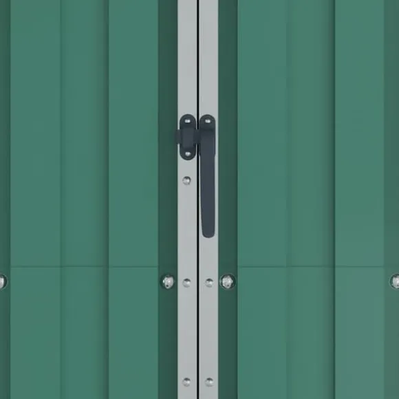 Haveskur i galvaniseret stål - Opbevaringshus | Farve: Grøn | Størrelse: 116x45x175 cm